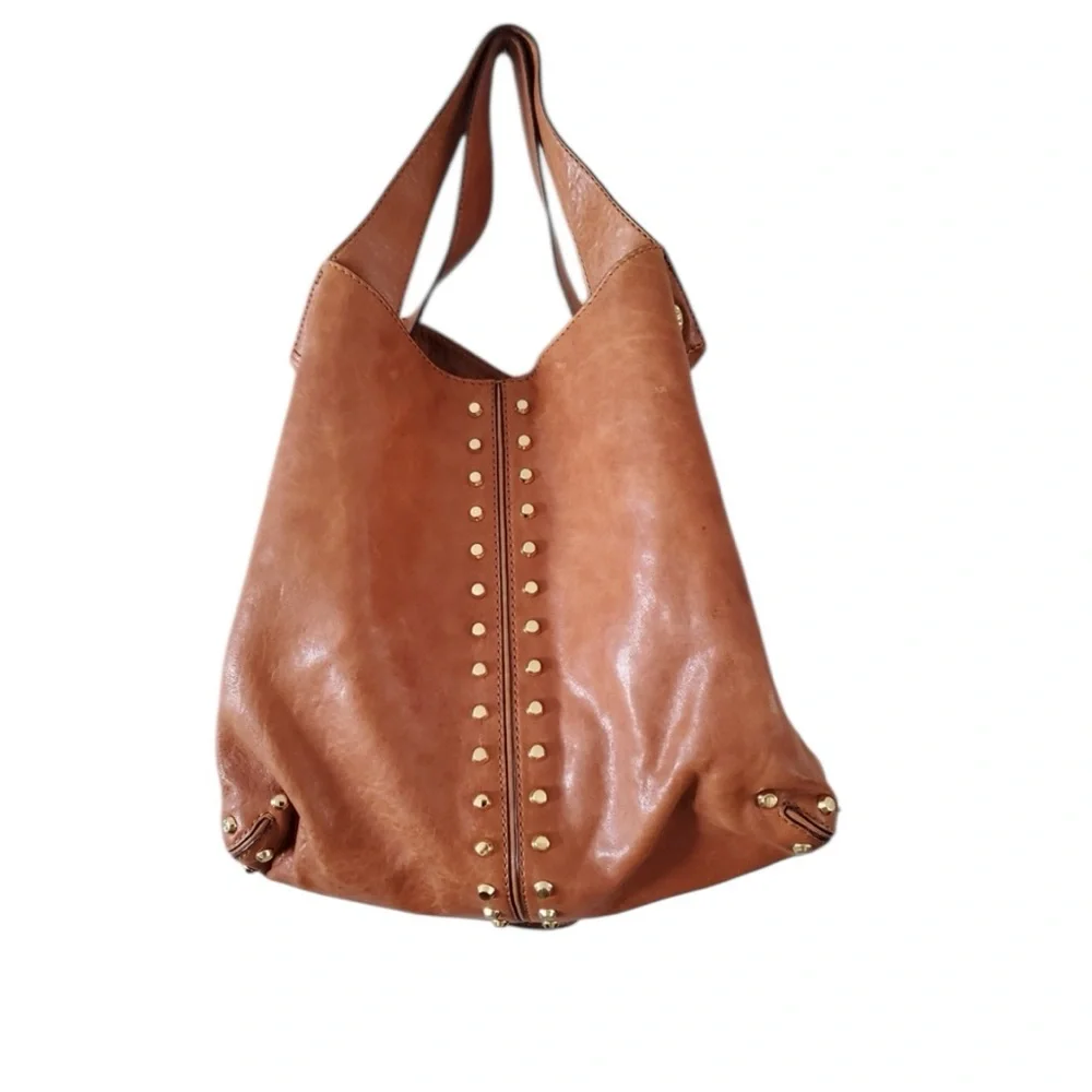 EUC Michael Kors Uptown Astor Brown Hobo Bag Boho style gold hardware - Picture 3 of 13